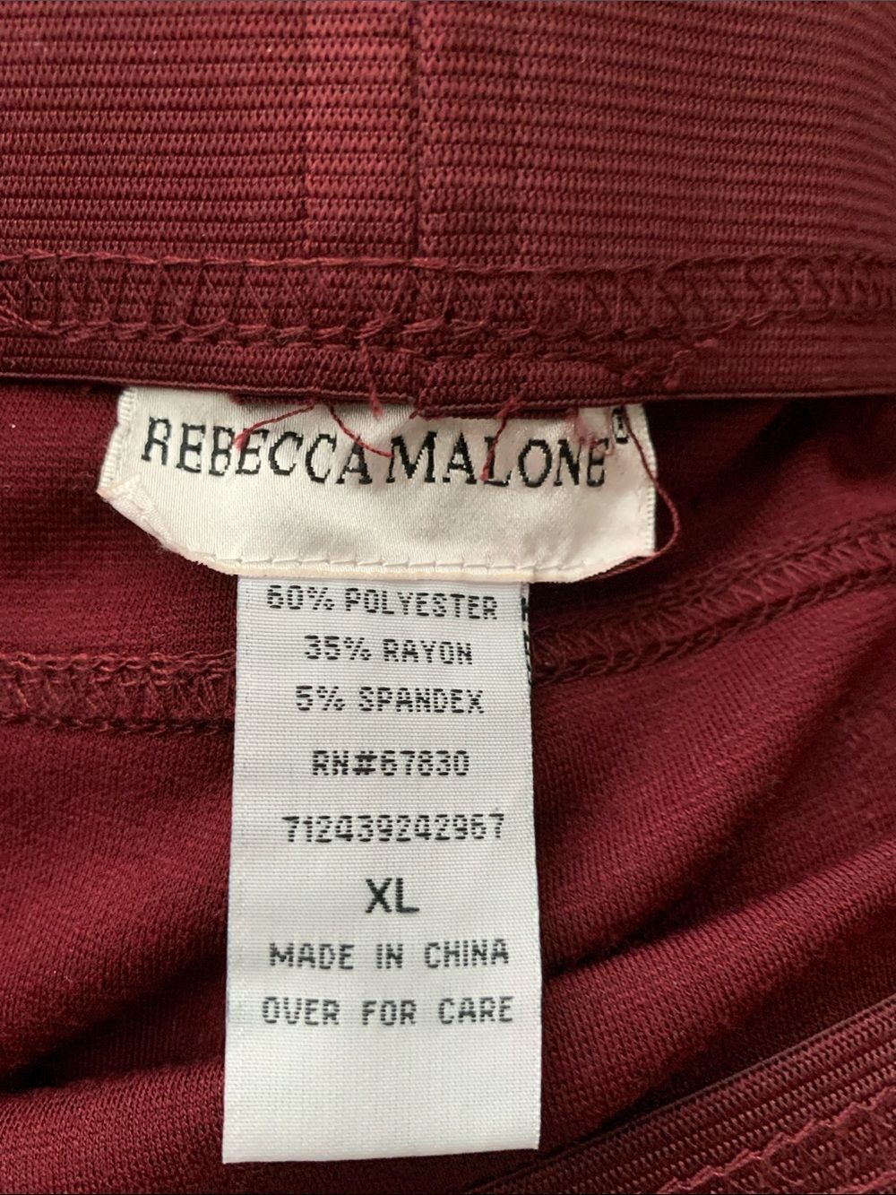 Rebecca Malone Women's Pull-On Straight Leg Pants in Burgundy Size XL - Picture 7 of 8